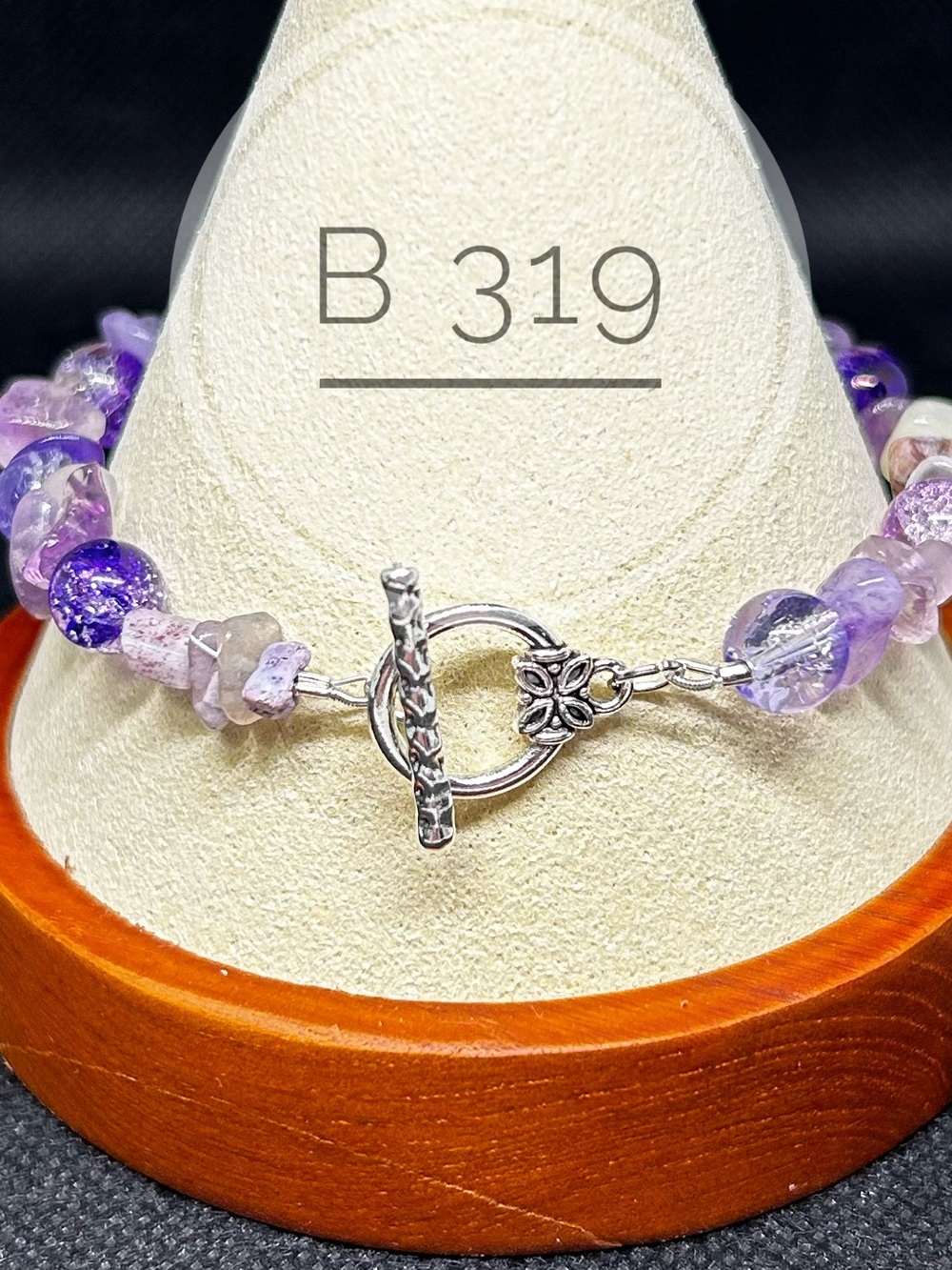 Purple Beaded/Stone Bracelet